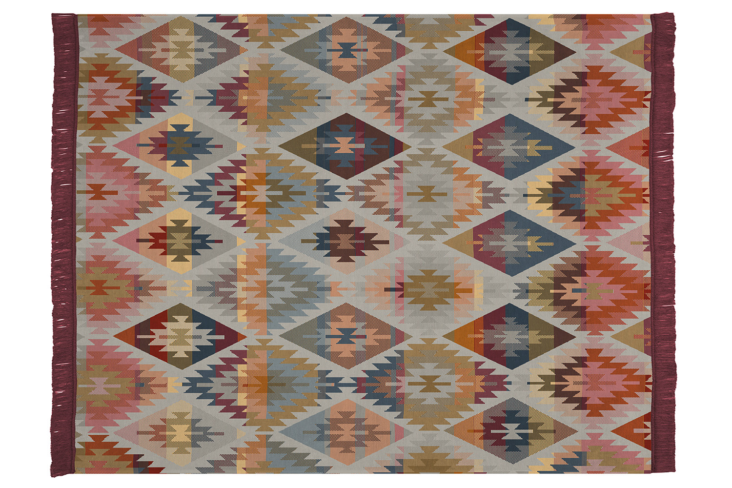 Ikat Diamond Blanket | Multicolour | 140 x 180 cm
