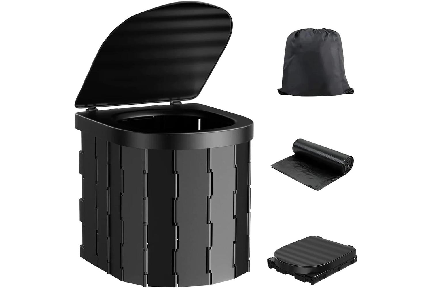 Olpro Folding Camping Toilet With Bag | Abs Plastic | 34 X 27.5 X 7.5 Cm