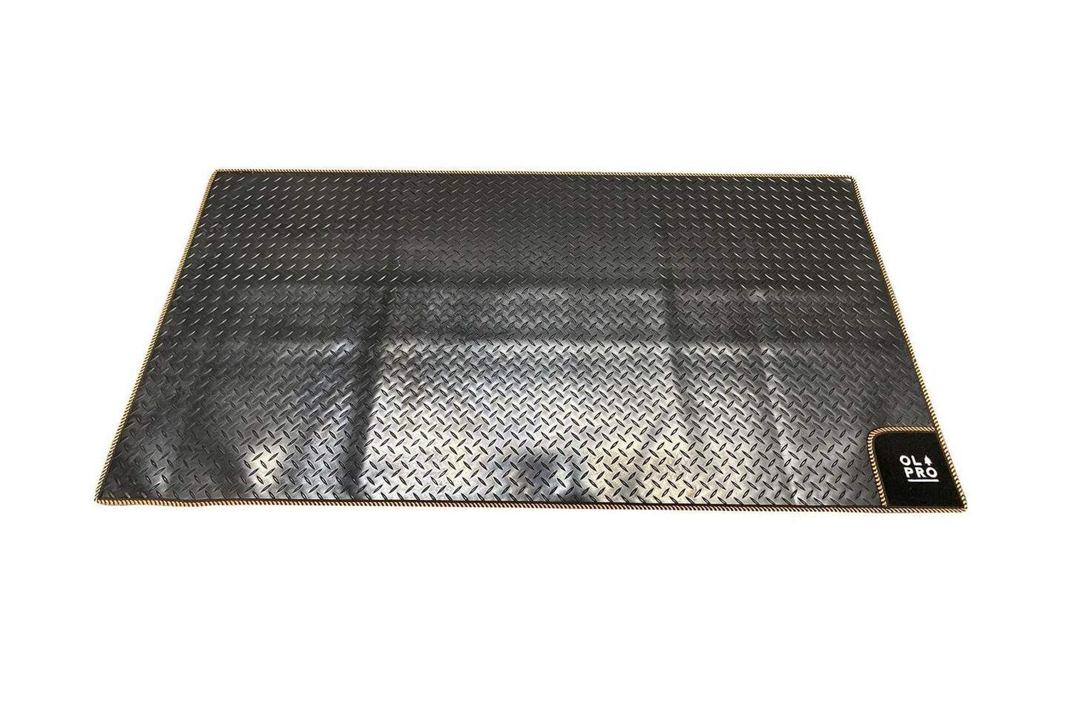 Awning Tunnel Mat | Black Rubber With Orange Edge Trim | 1500mm X 800mm