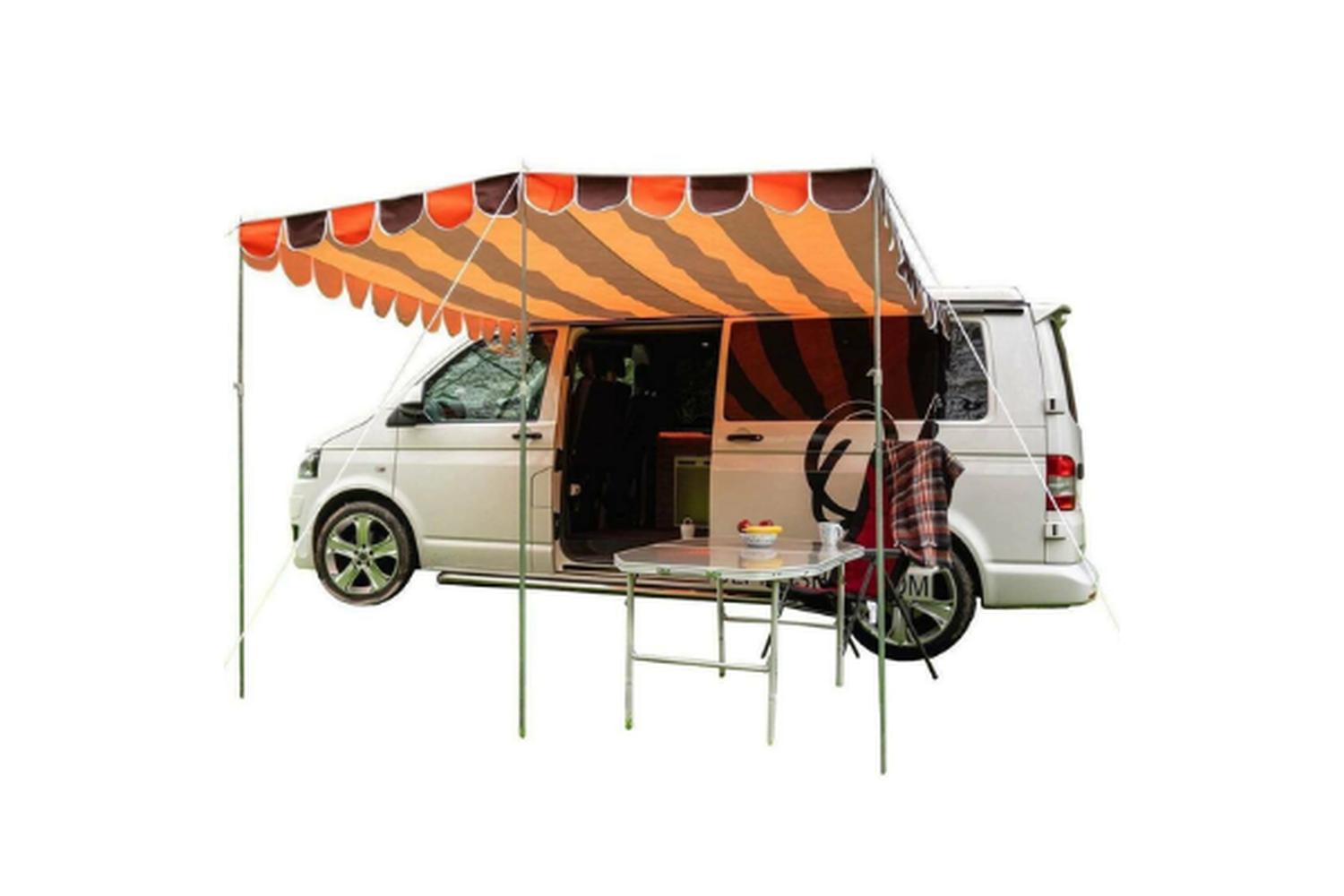 Retro Campervan Shade Canopy | Olpro | Orange Brown | Large