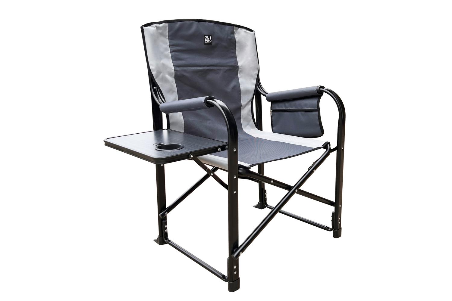 Directors Chair With Side Table | Camping Chairs | Grey Charcoal