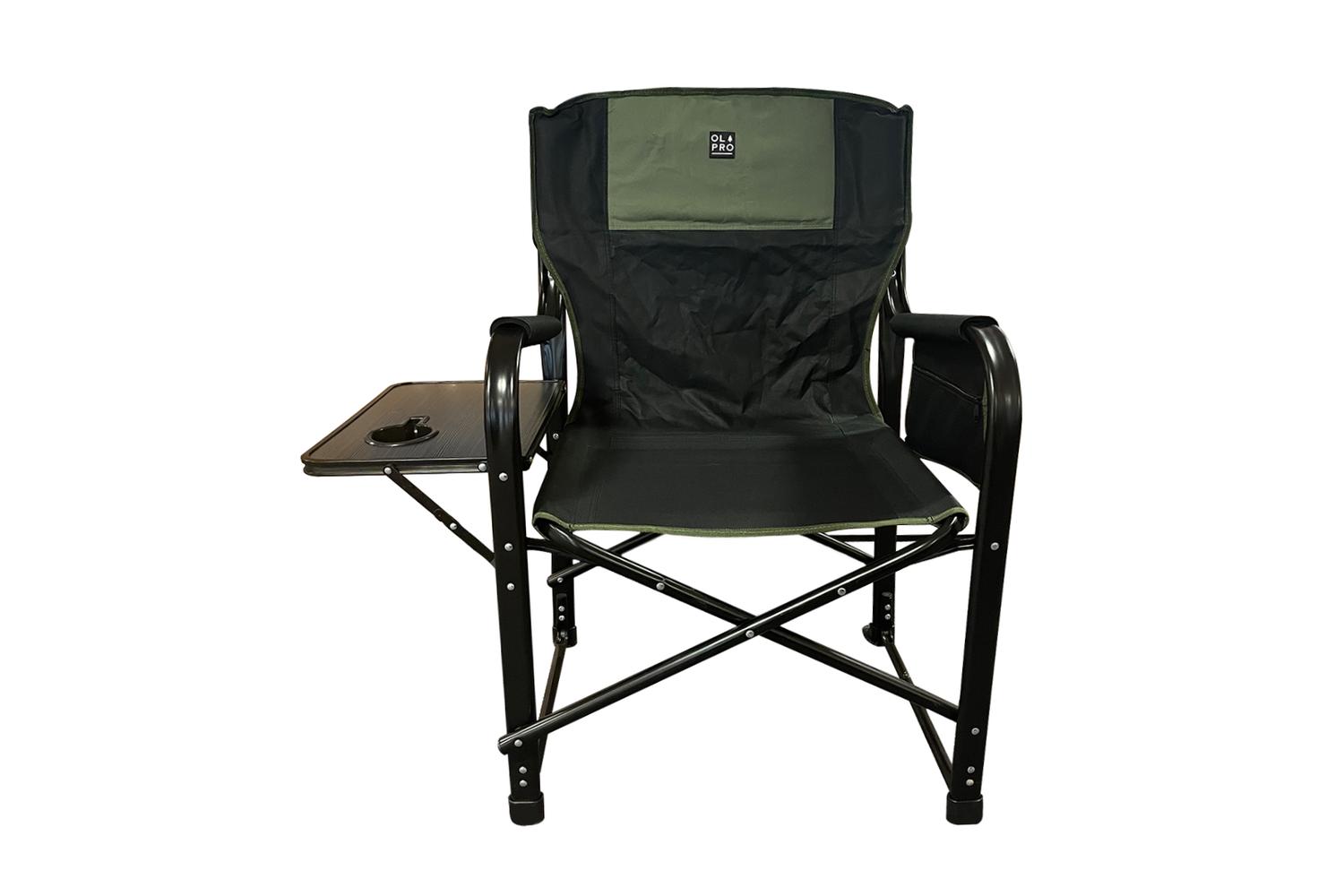 Directors Chair Green Black | Camping Chairs | Heavy-duty Polyester | Standard Size