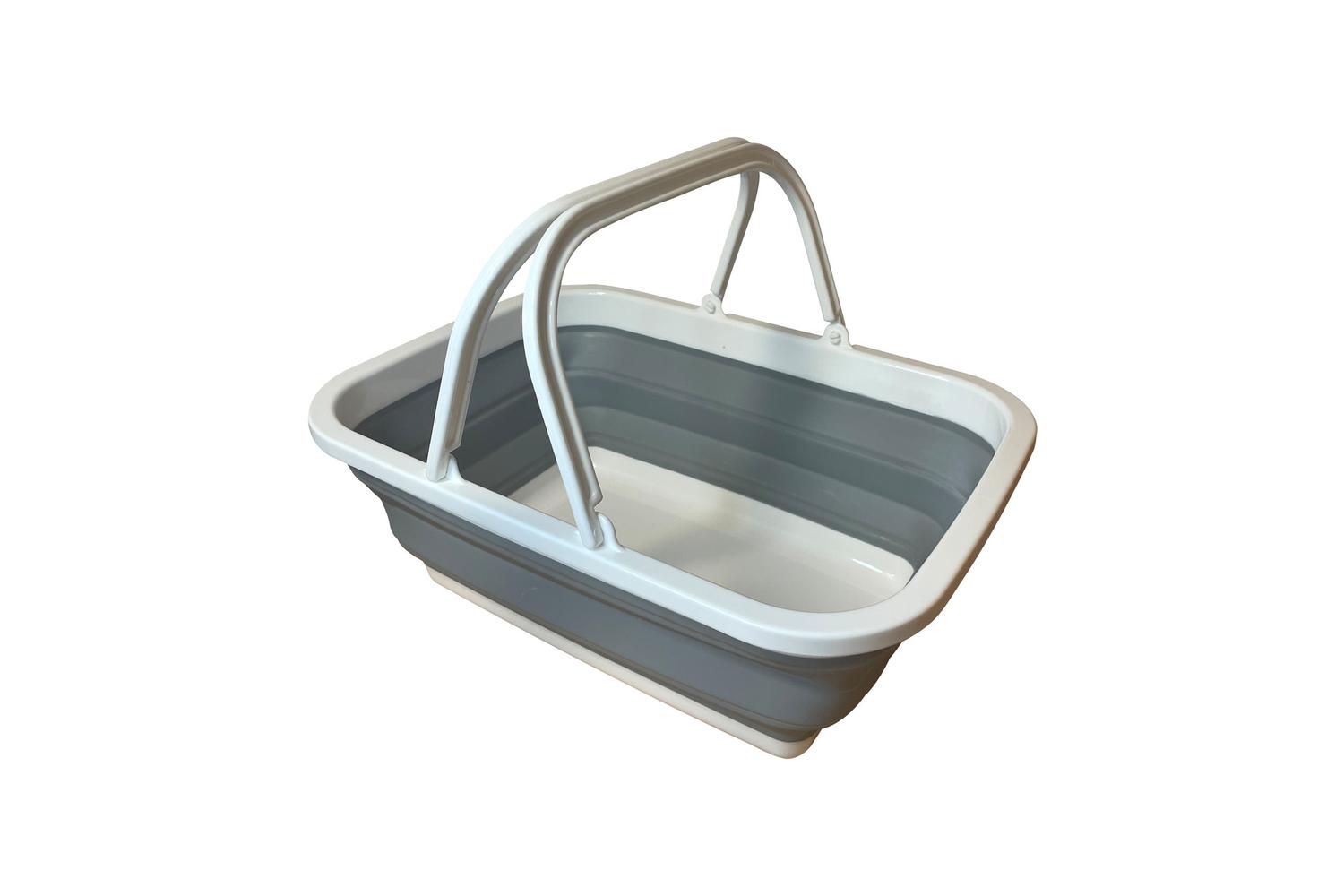 Collapsible Washing Bowl With Handles | Camping Furniture | Plastic And Silicone | Large