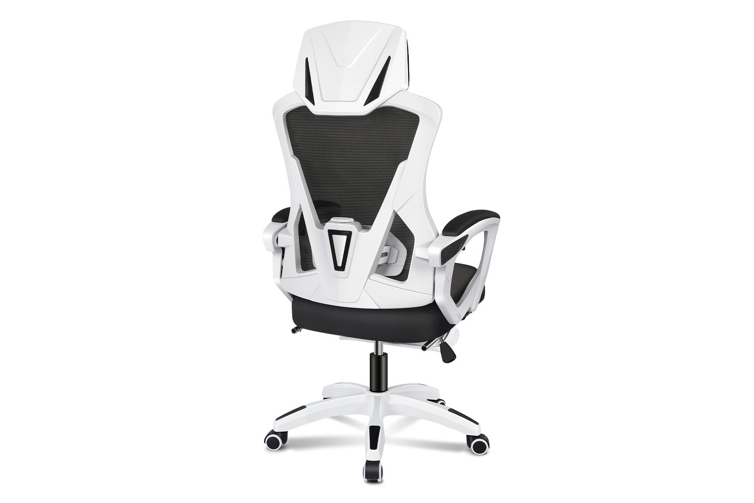 Elfordson Ergonomic Office Chair with Headrest and Adjustable Lumbar Support | Black/White