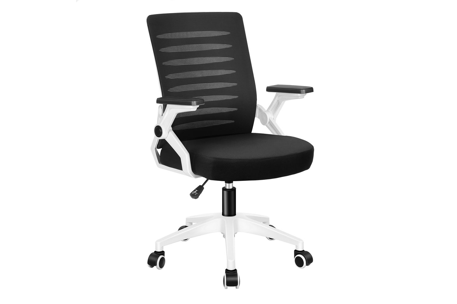 Elfordson Ergonomic Office Chair Mid-back Swivel Desk Chairs for Home Office | Black/White