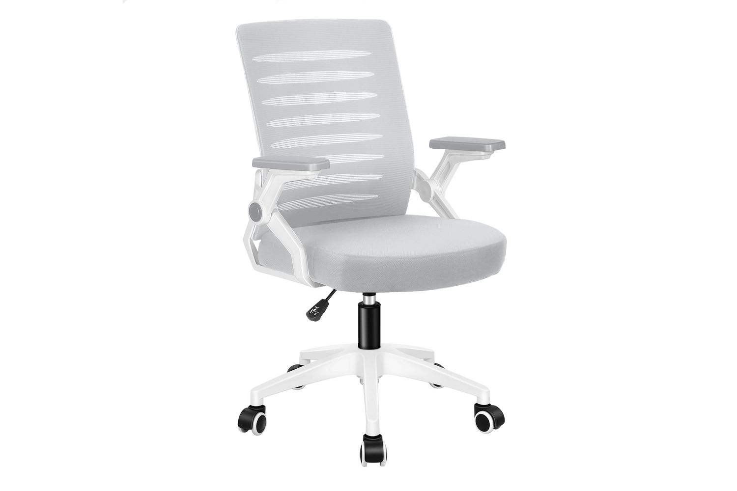 Elfordson Ergonomic Office Chair Mid-back Swivel Desk Chairs for Home Office| Grey