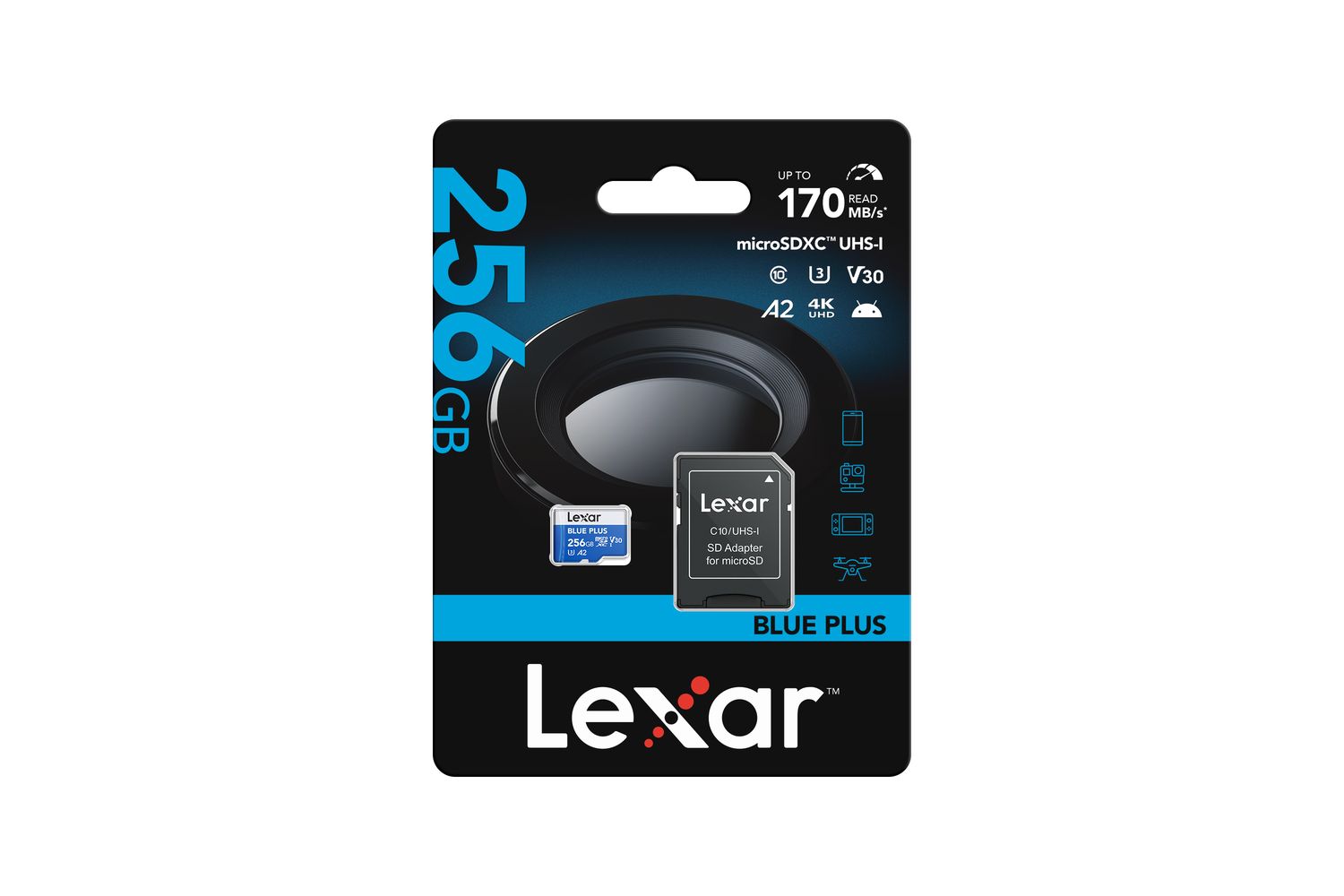 Lexar Blue Plus 633x Microsdxc UHS-I with SD Adapter | 256GB