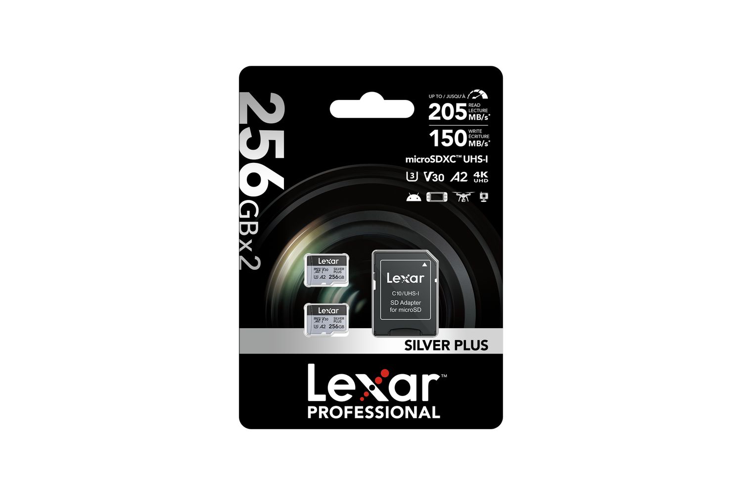 Lexar High-performance Silver Plus Microsdxc Memory Card with Adapter | 256GB