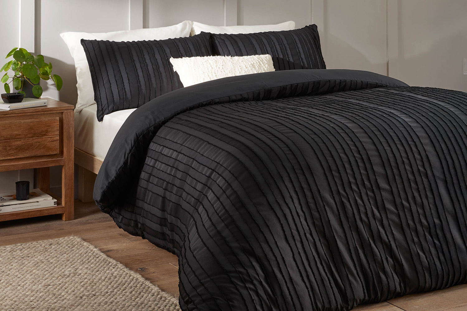 Duvet Day | Harrison Duvet Cover Set | Black | Double