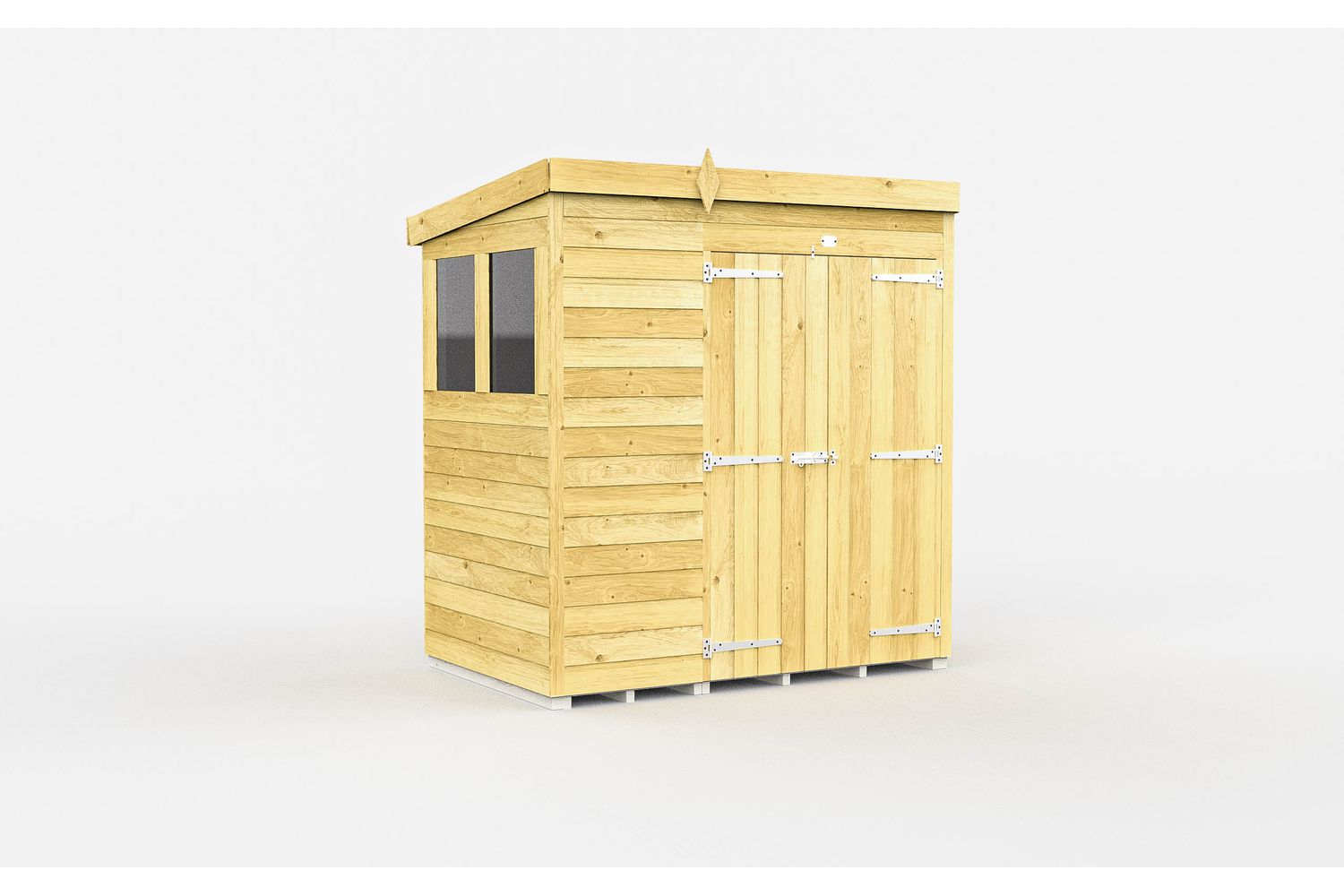 6 X 4 Pent Shed Double Door