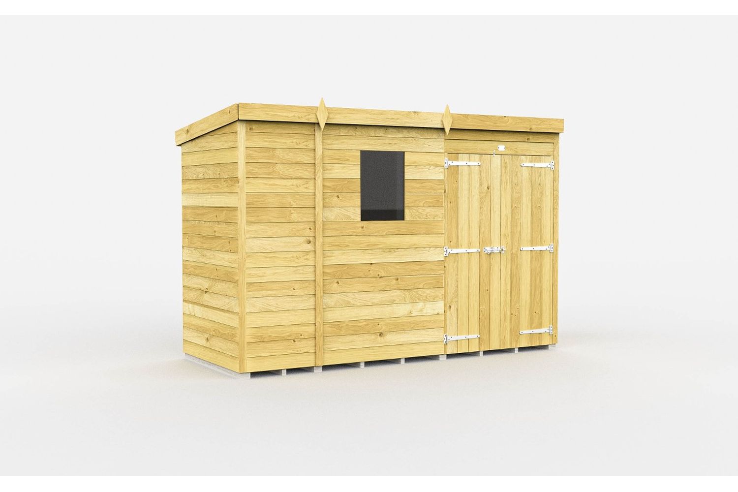 9 X 4 Pent Shed Double Door
