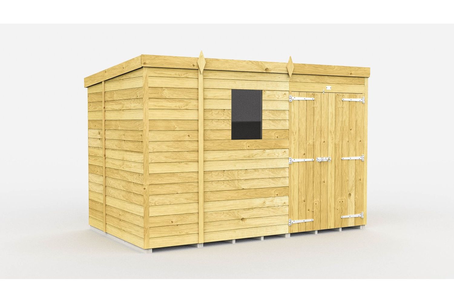 9 X 5 Pent Shed Double Door