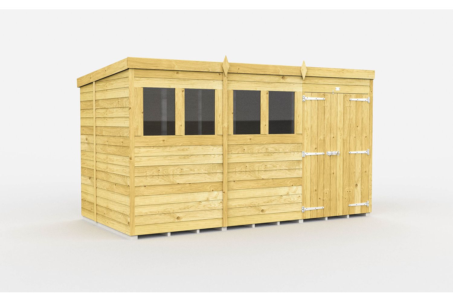 12 X 5 Pent Shed Double Door