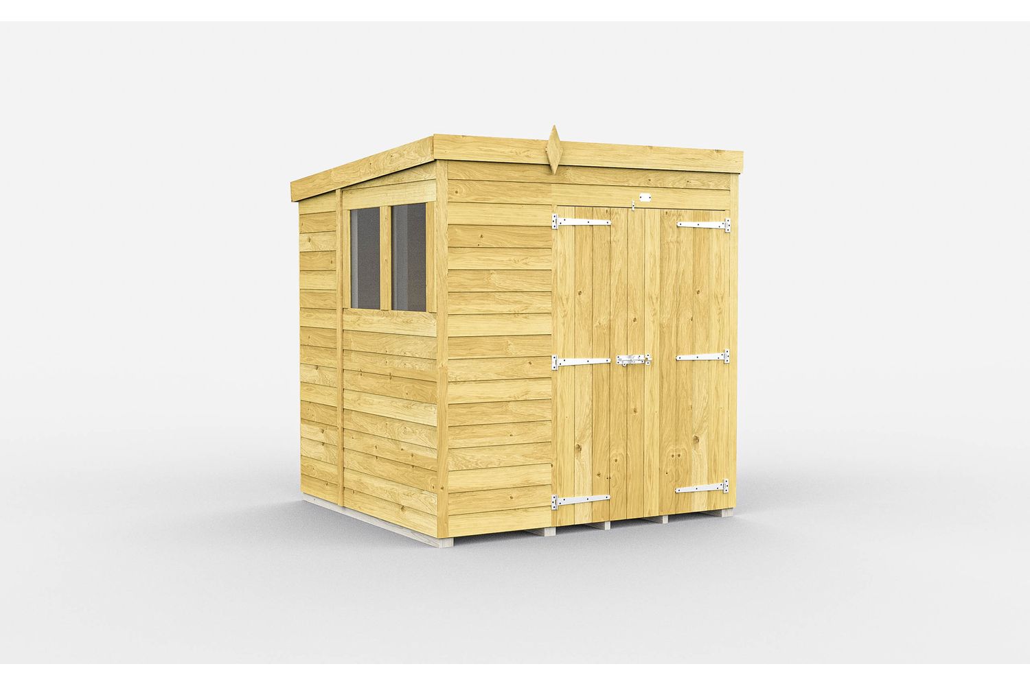 7 X 6 Pent Shed Double Door