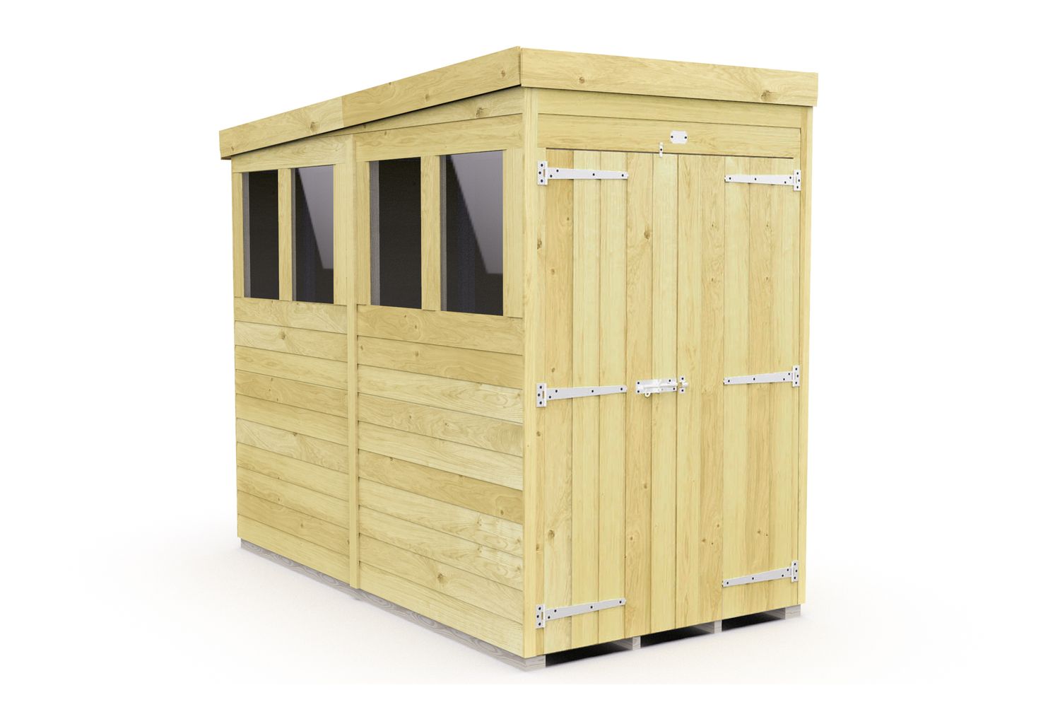 4 X 8 Pent Shed Double Door