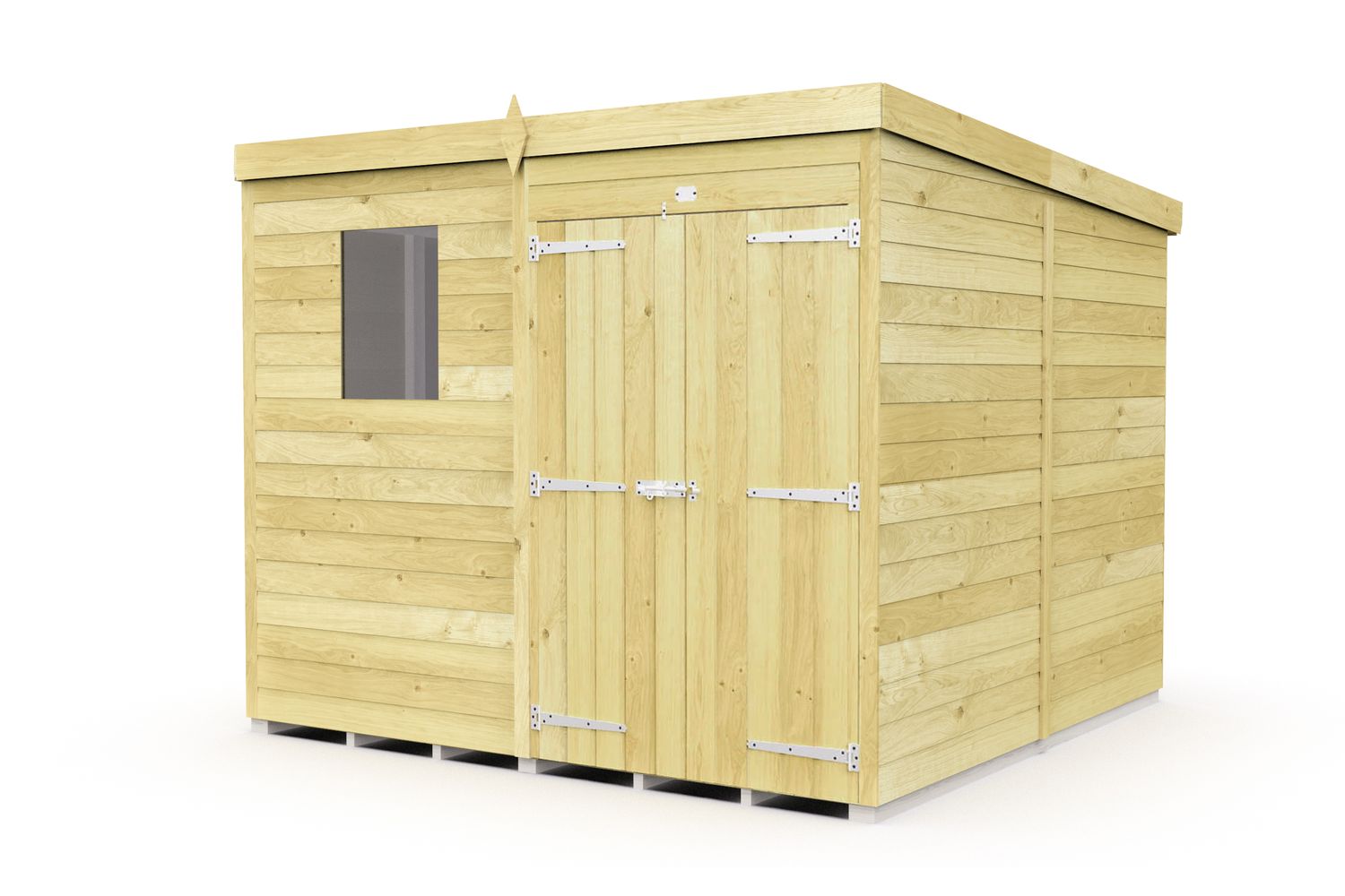 7 X 8 Pent Shed Double Door