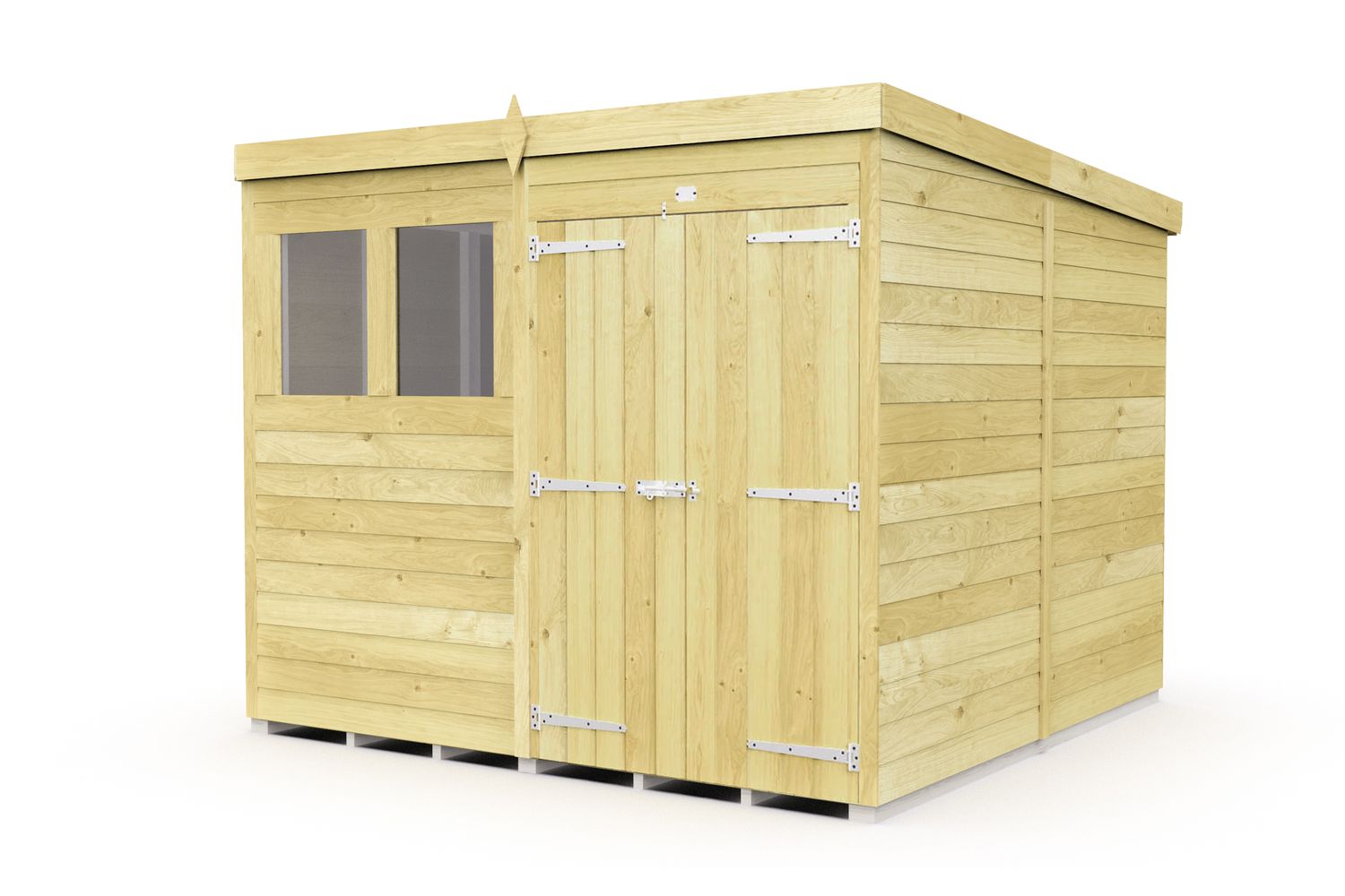 8 X 8 Pent Shed Double Door