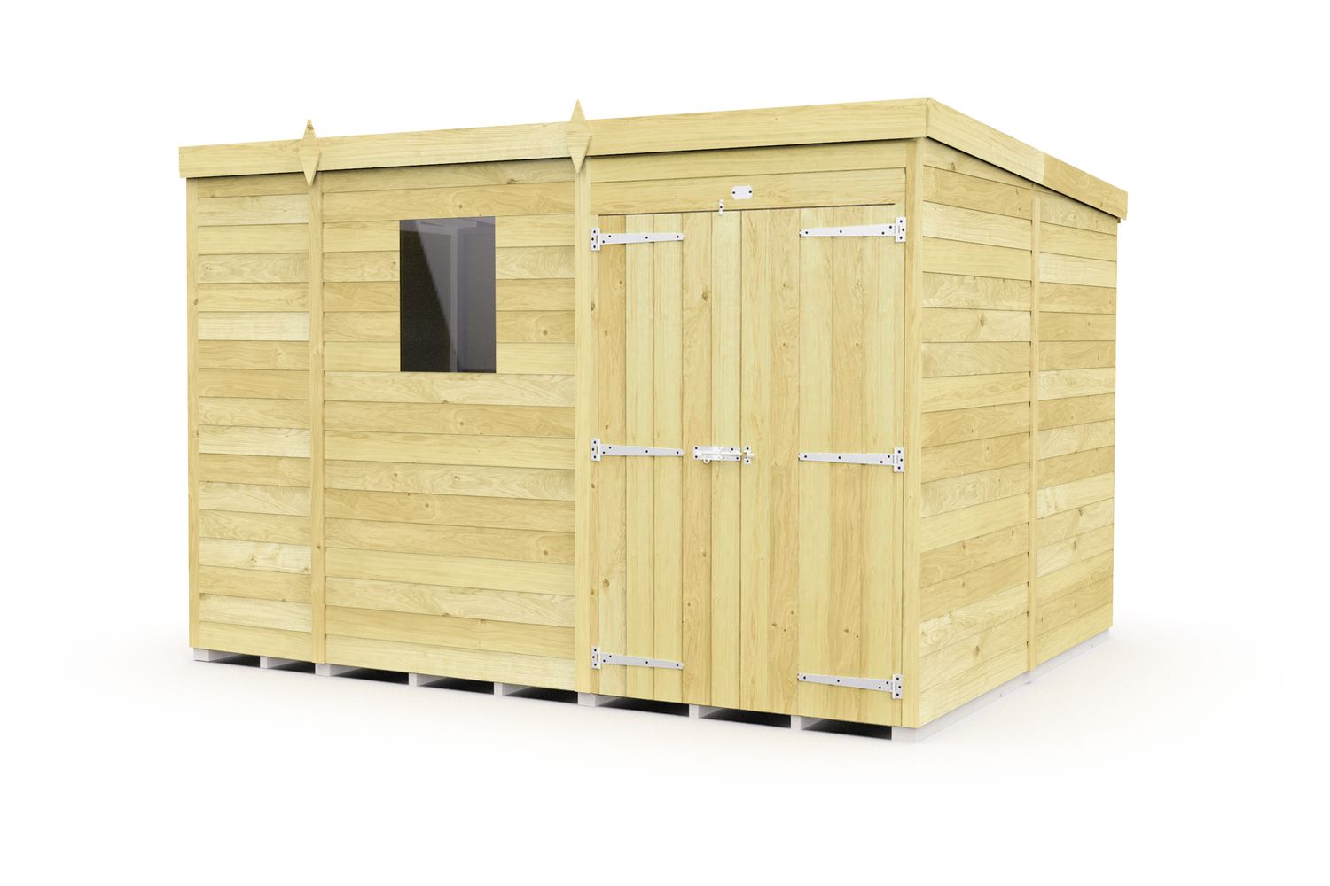 9 X 8 Pent Shed Double Door