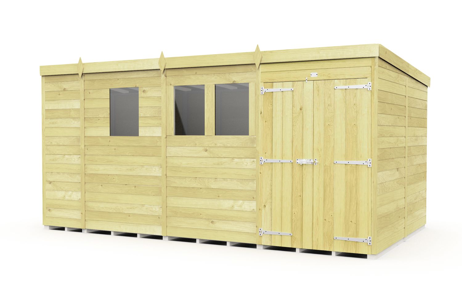 13 X 8 Pent Shed Double Door