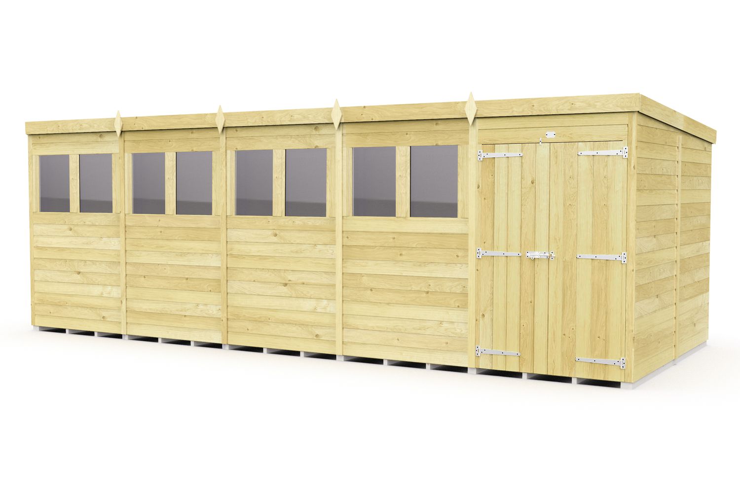 20 X 8 Pent Shed Double Door