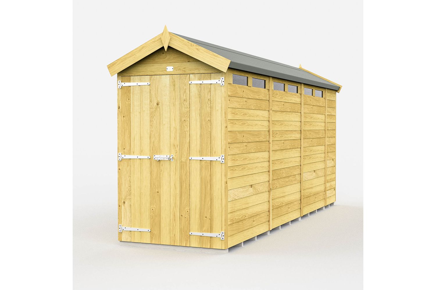 4 X 15 Apex Security Shed Double Door