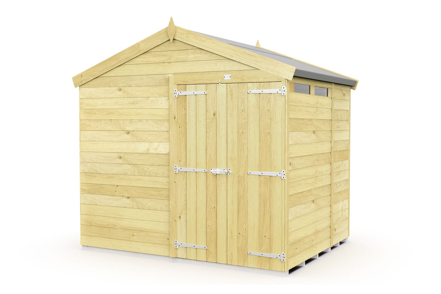 8 X 7 Apex Security Shed Double Door