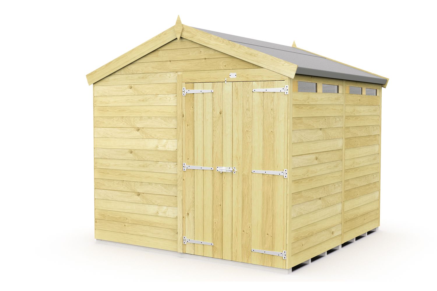 8 X 8 Apex Security Shed Double Door