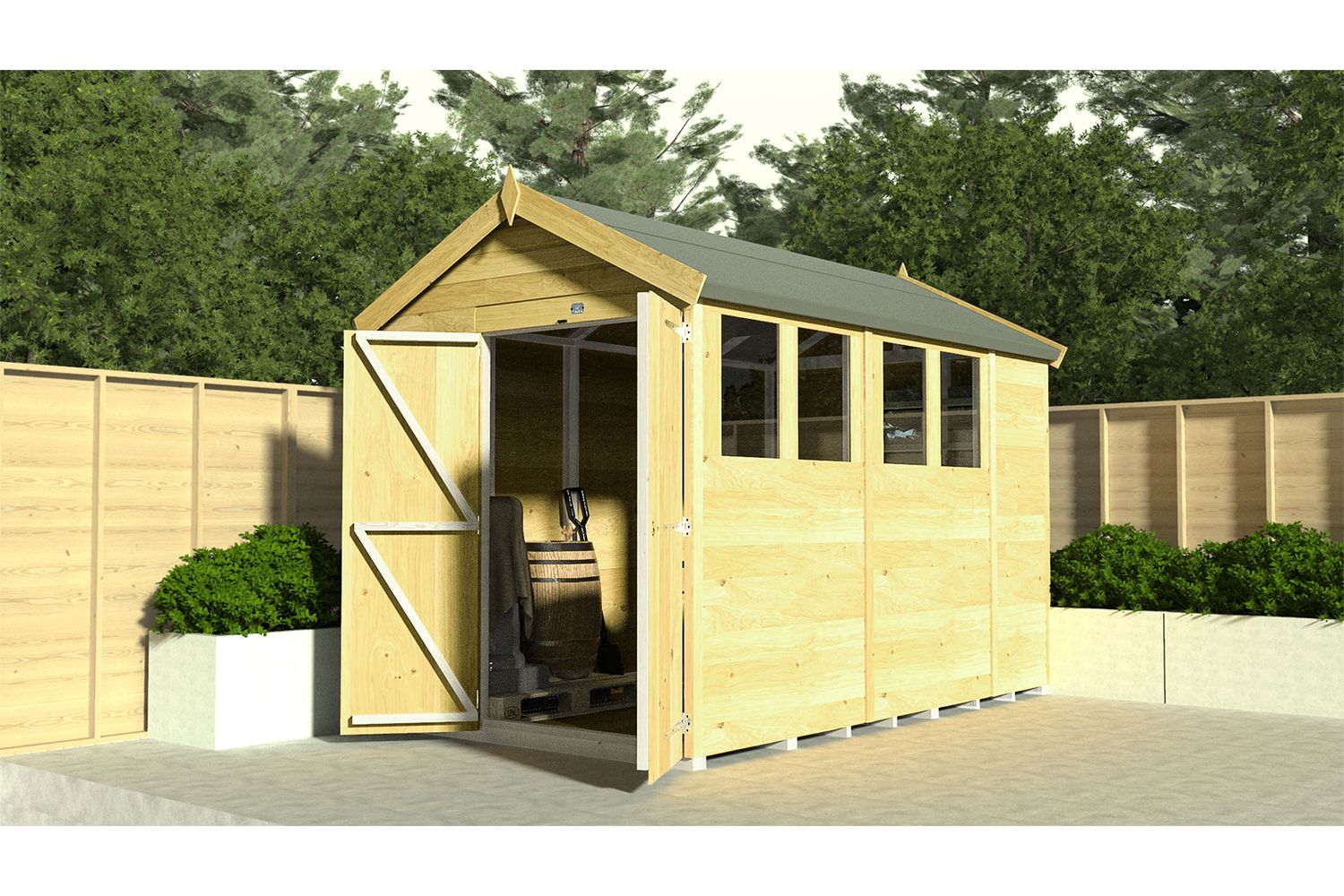 8 X 18 Apex Security Shed Double Door