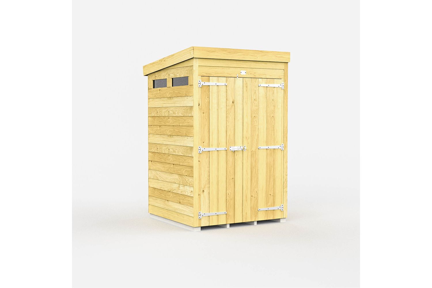 4 X 4 Security Pent Shed Double Door