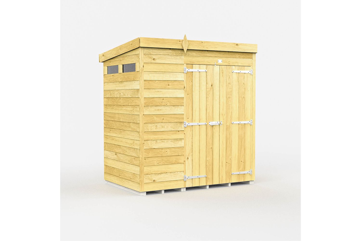 6 X 4 Security Pent Shed Double Door