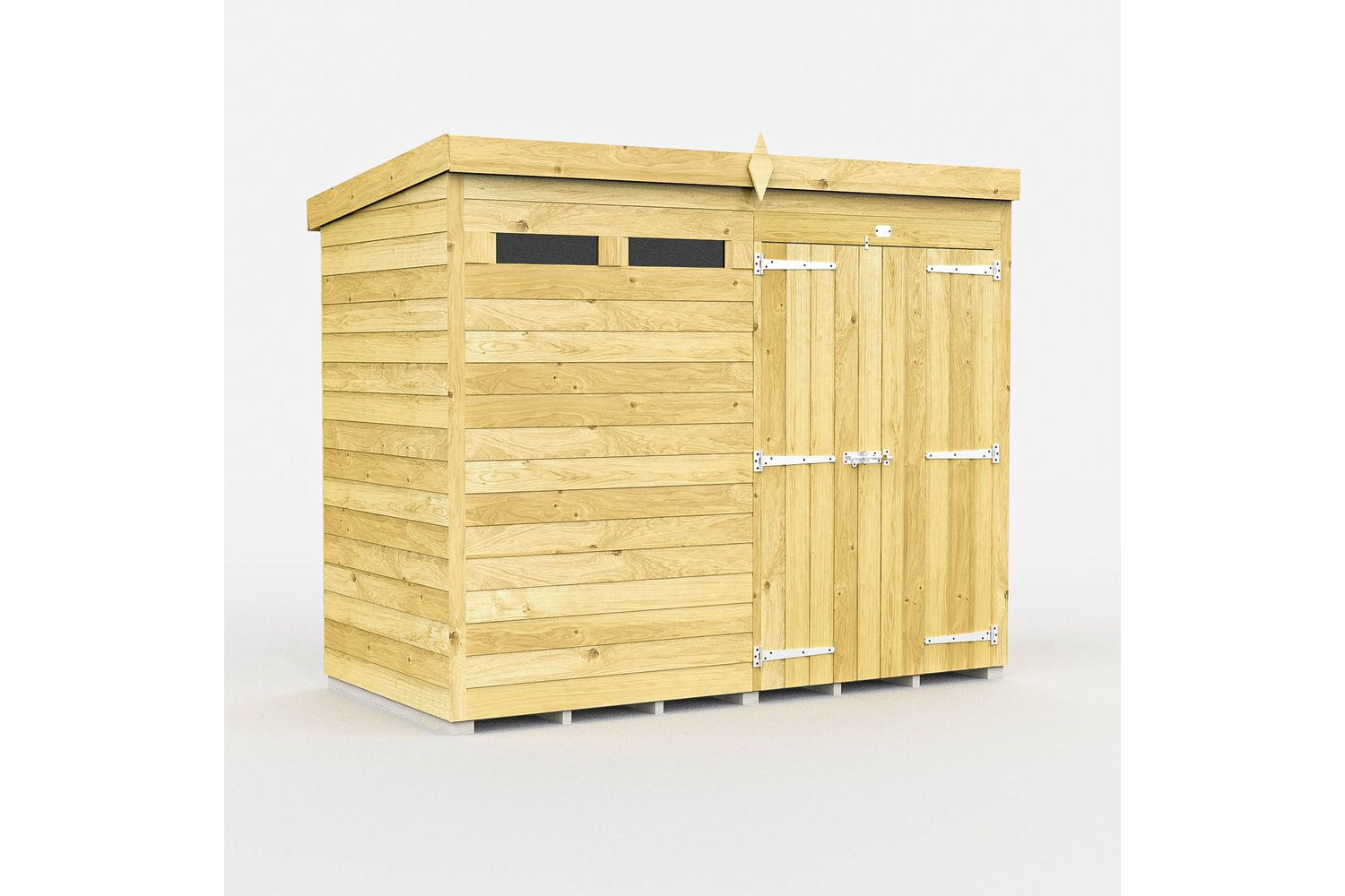 8 X 4 Security Pent Shed Double Door