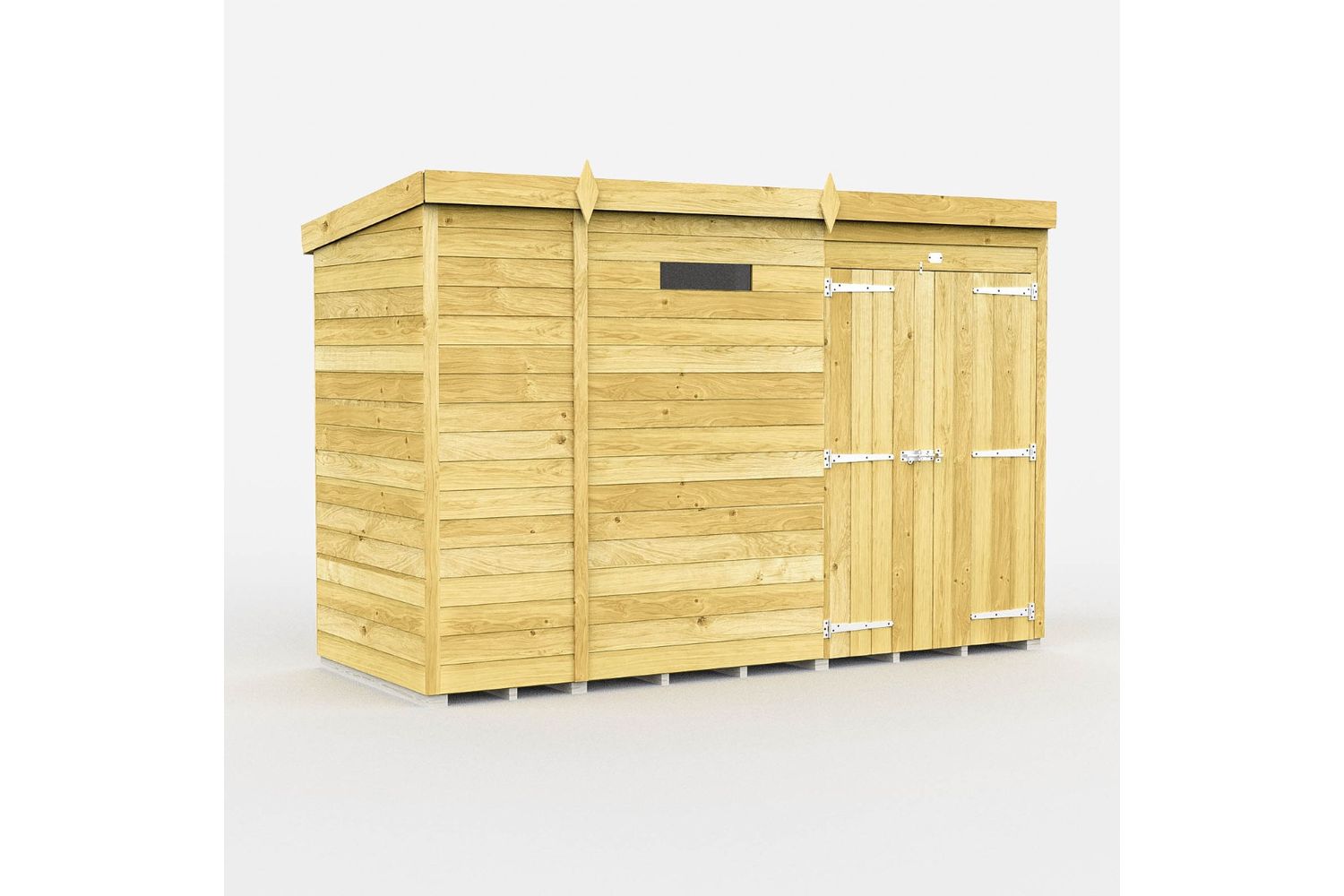 9 X 4 Security Pent Shed Double Door