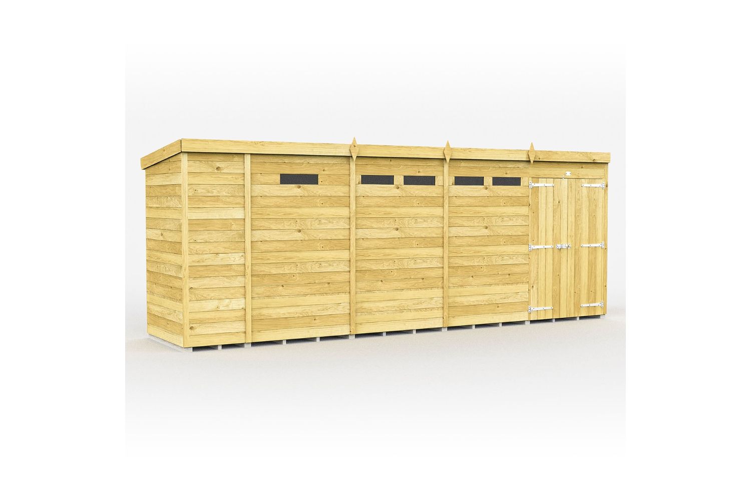 17 X 4 Security Pent Shed Double Door