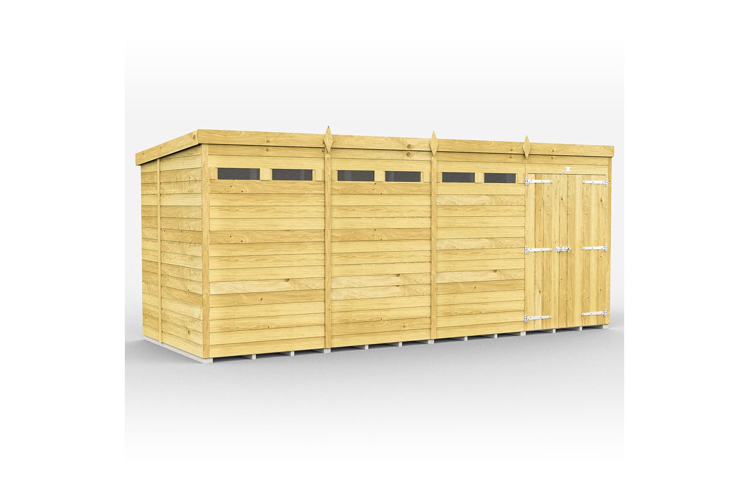 16 X 5 Security Pent Shed Double Door