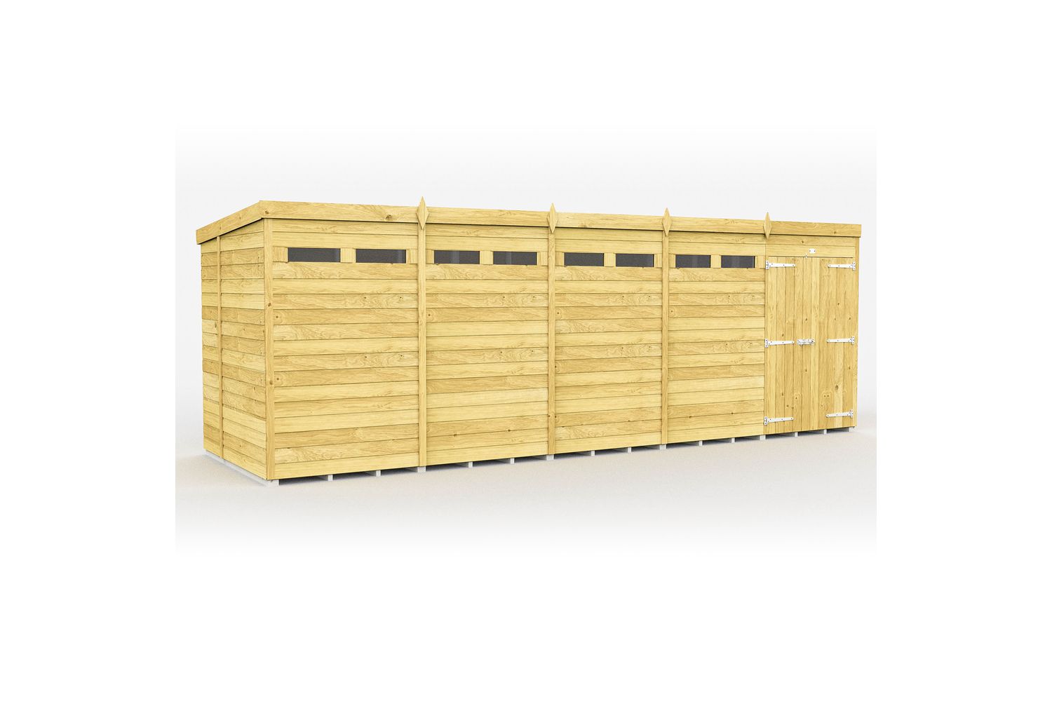 20 X 6 Security Pent Shed Double Door