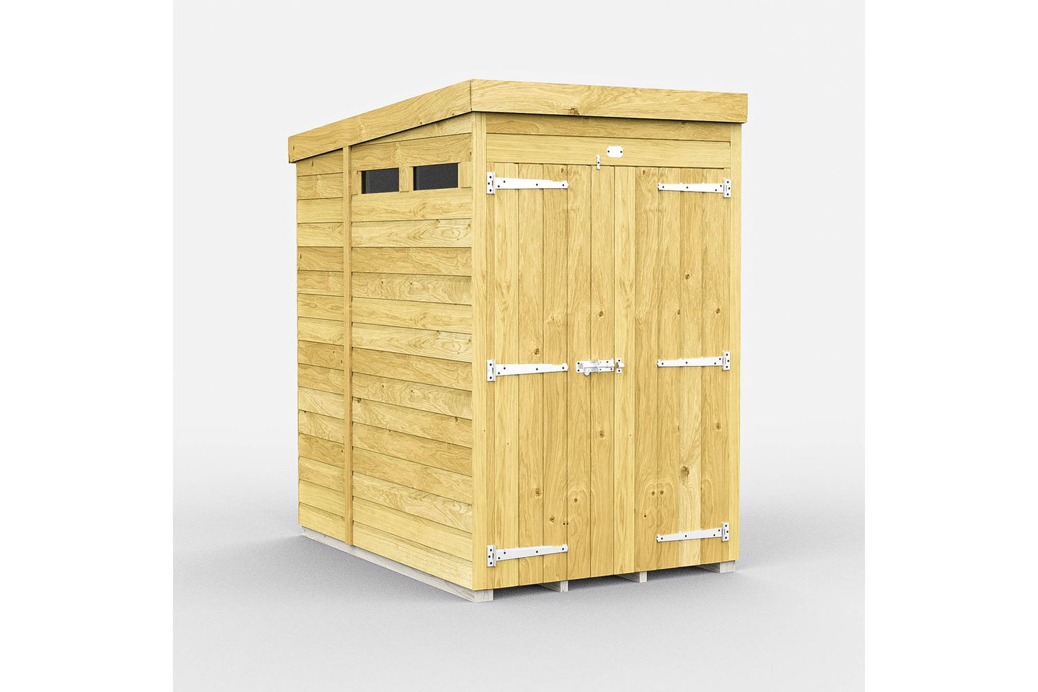 4 X 7 Security Pent Shed Double Door