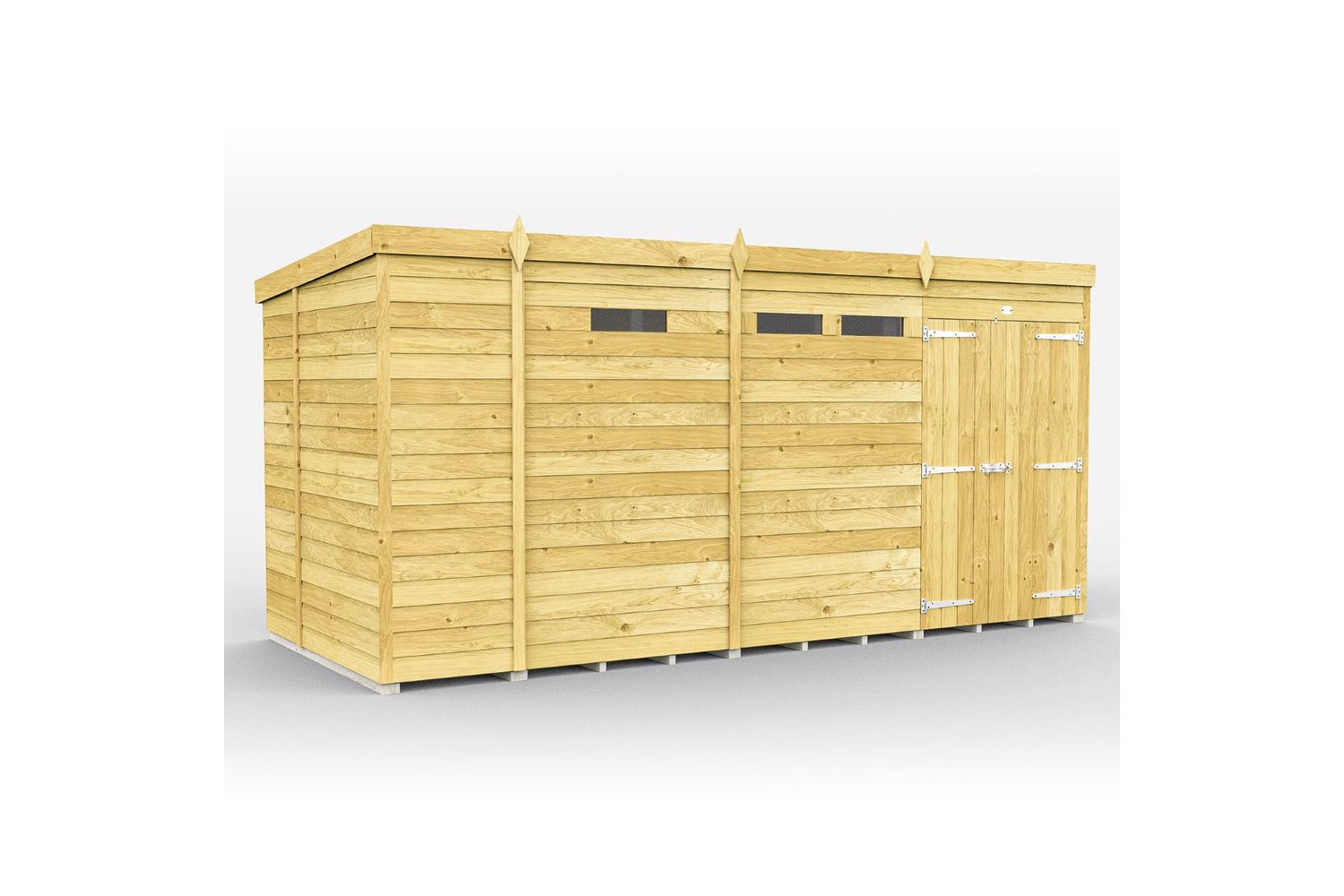 13 X 7 Security Pent Shed Double Door