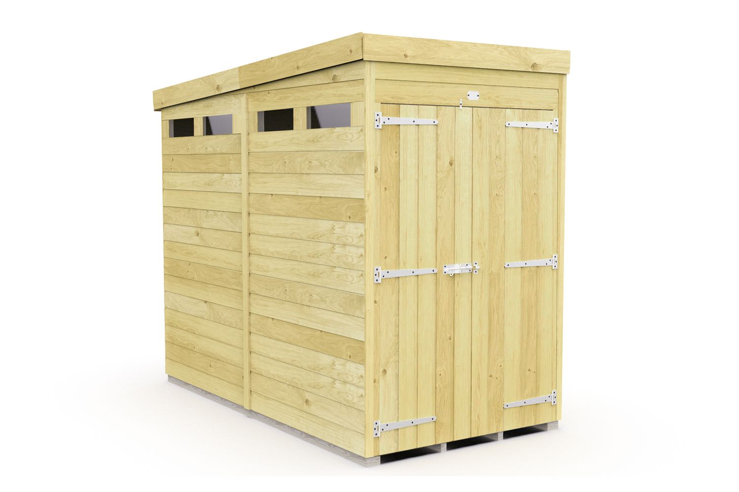 4 X 8 Security Pent Shed Double Door