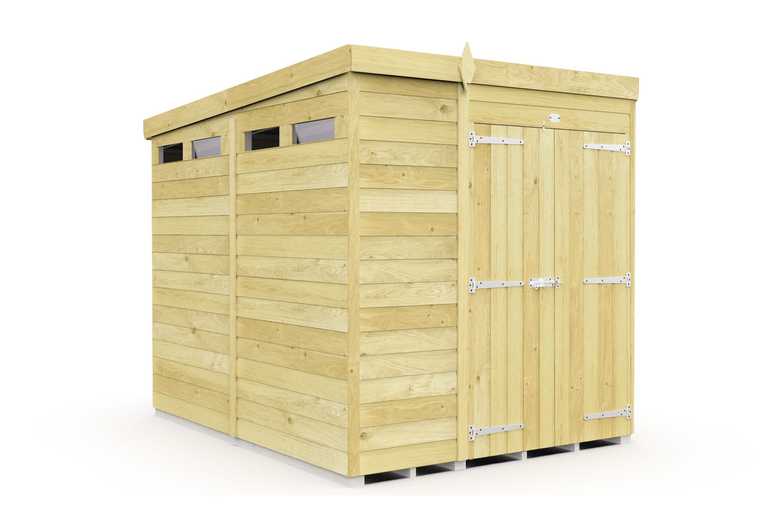6 X 8 Security Pent Shed Double Door