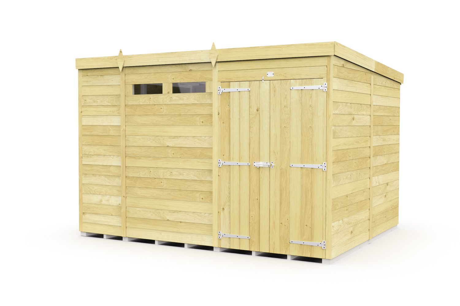 10 X 8 Security Pent Shed Double Door