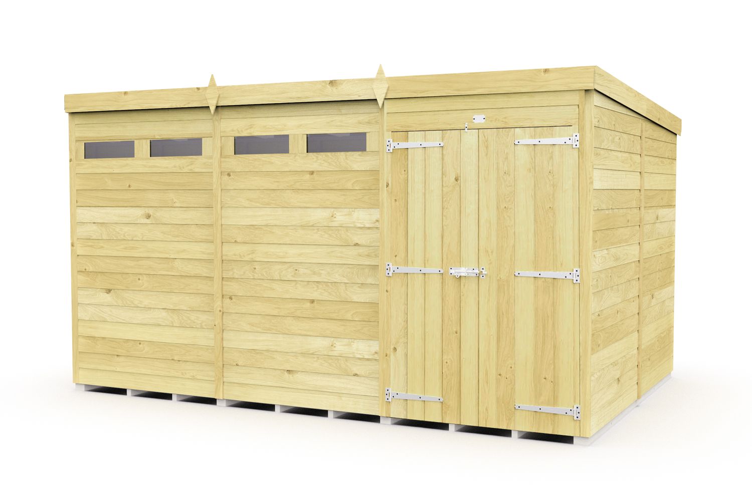 12 X 8 Security Pent Shed Double Door