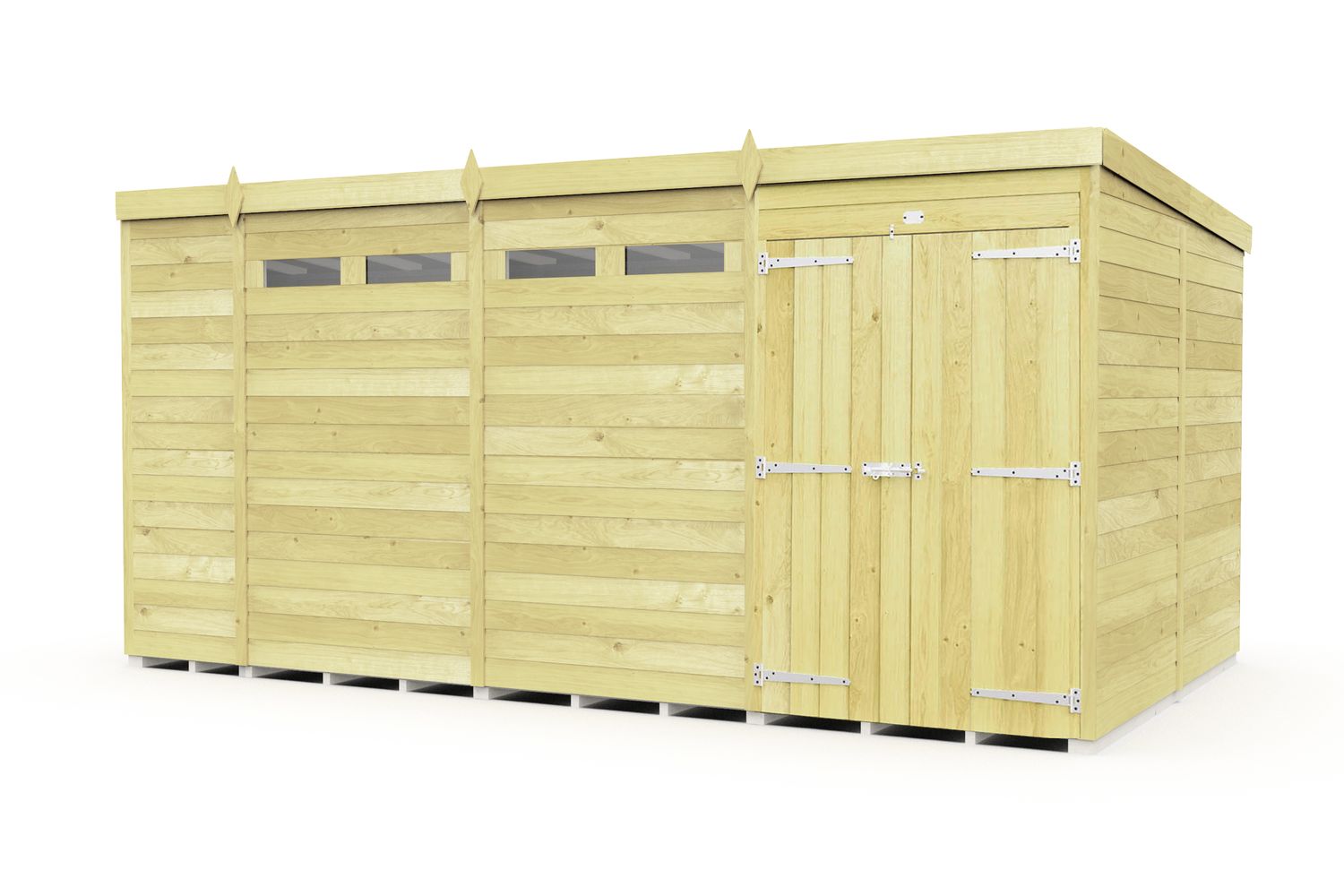 14 X 8 Security Pent Shed Double Door