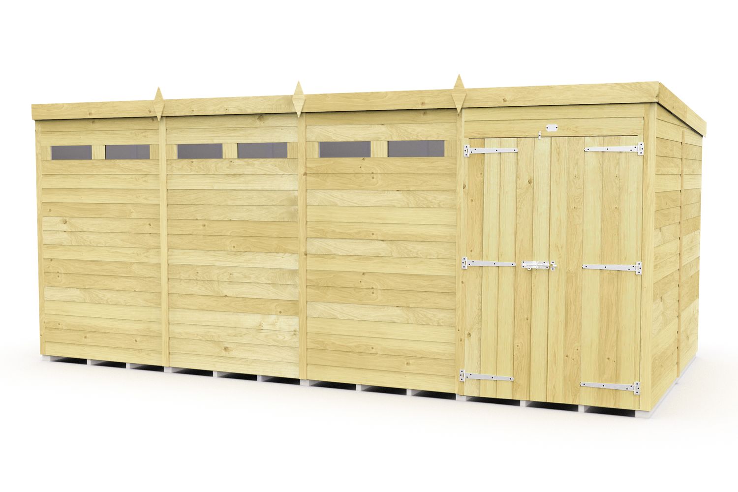 16 X 8 Security Pent Shed Double Door
