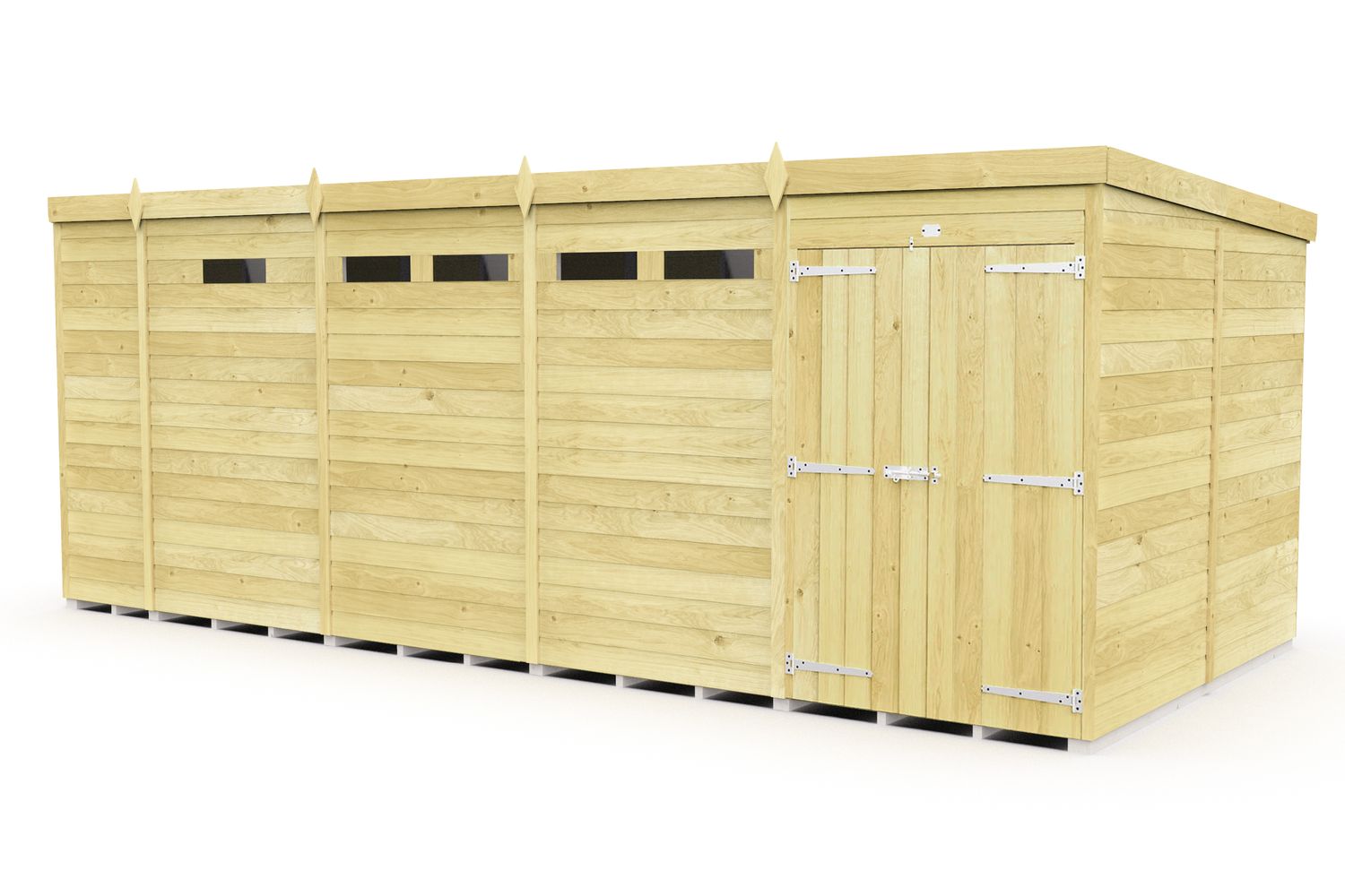 17 X 8 Security Pent Shed Double Door