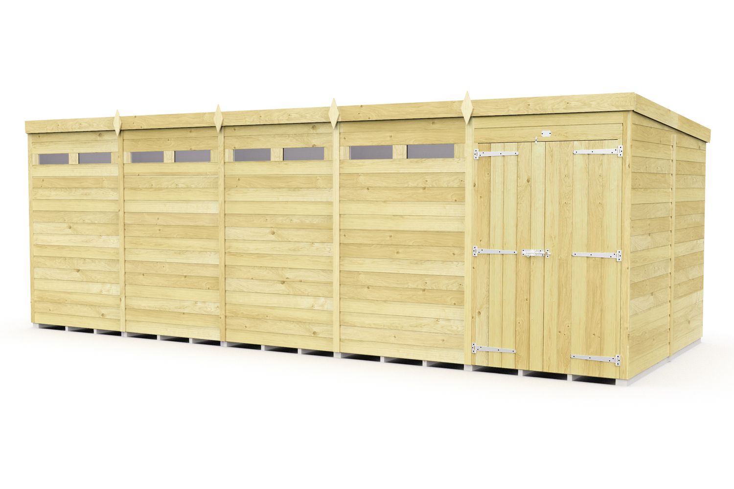 20 X 8 Security Pent Shed Double Door