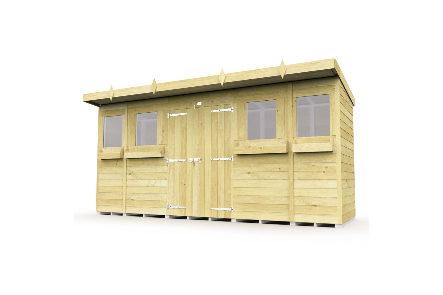 14 X 4 Pent Summer Shed
