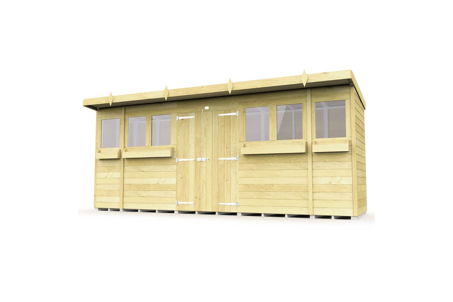 16 X 4 Pent Summer Shed