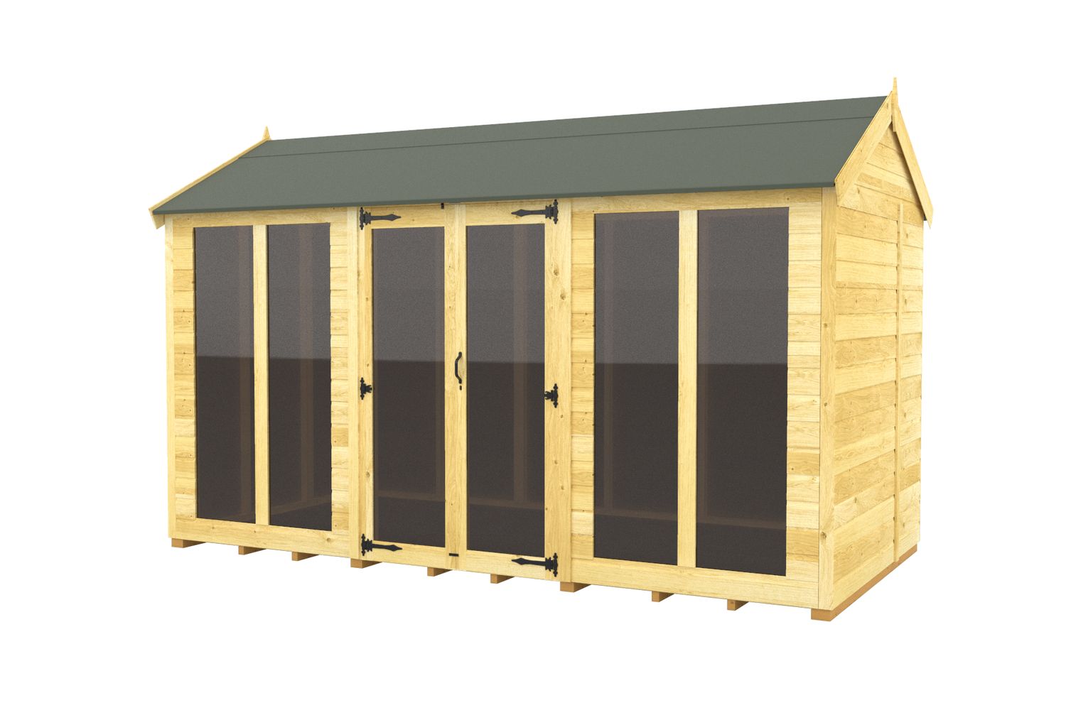 12 X 7 Apex Summer House Full Height Window