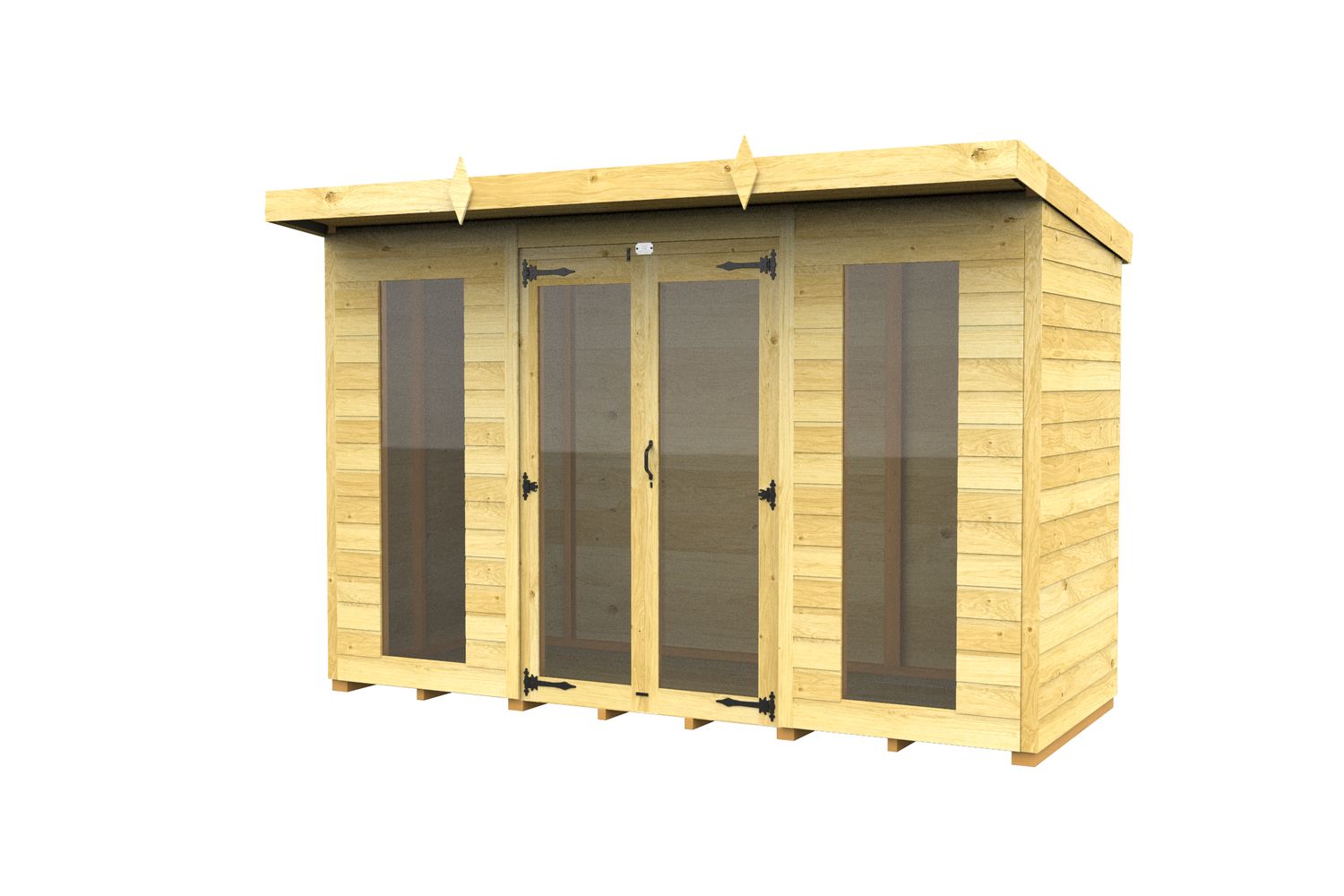 10 X 4 Pent Summer House Full Height Window