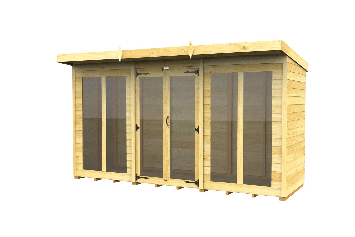 12 X 4 Pent Summer House Full Height Window